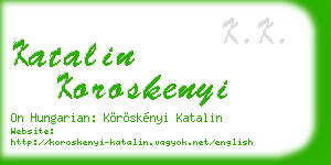 katalin koroskenyi business card
