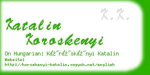 katalin koroskenyi business card